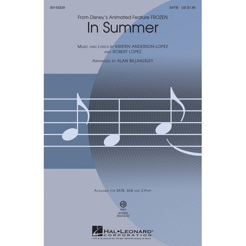 In Summer From Frozen SATB 