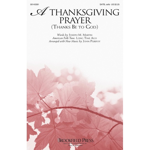 A Thanksgiving Prayer SATB (Octavo)