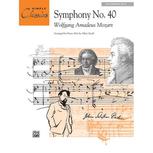 Symphony No 40 Intermediate Piano Sheet Music Simplified Masterwork Solo