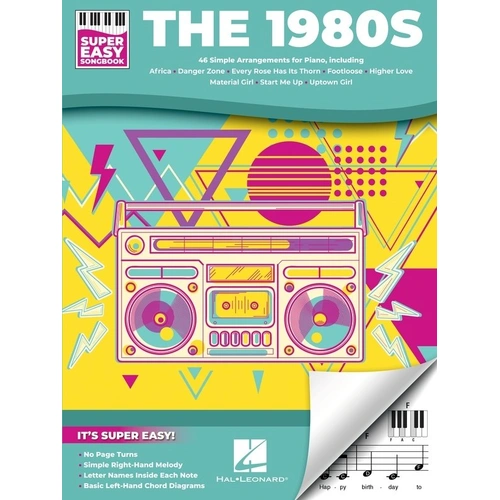 1980s Super Easy Songbook by Hal Leonard - 46 Simple Arrangements for Keyboard and Piano, E-Z Play Format, 96 Pages
