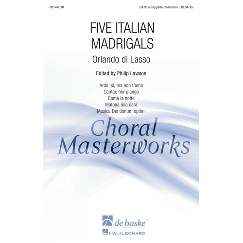 Five Italian Madrigals SATB A Cappella 