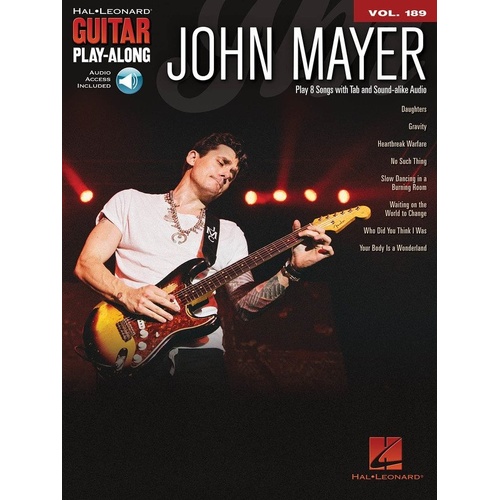 John Mayer Guitar Play-Along V189 BK/OLA - 64 Pages Guitar TAB Songbook with Audio Tracks