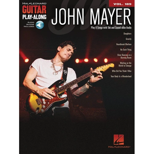 John Mayer Guitar Play-Along V189 BK/OLA - 64 Pages, Guitar TAB, Hal Leonard, 8 Songs Including Daughters & Gravity, Online Audio Available