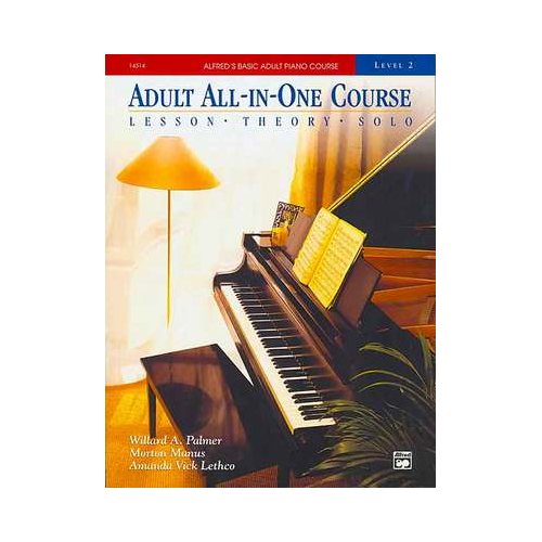 Alfred's Basic Adult All-in-One Course Book 2 - Piano Lesson, Theory, Solo - Spiral Bound