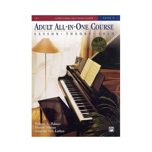 Alfred's Basic Adult All-in-One Course Book 2 with CD - Piano Method Book