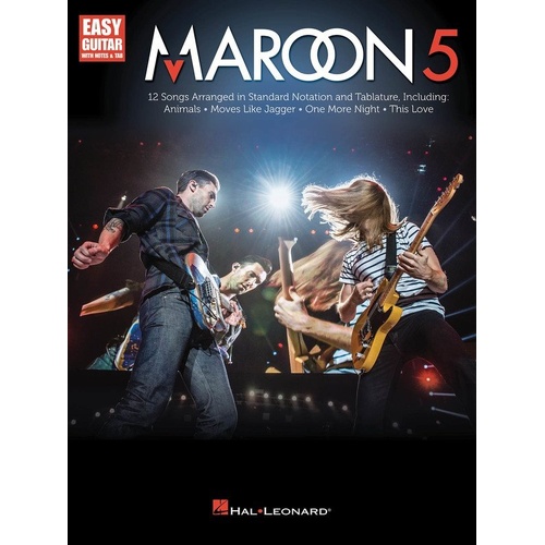 Maroon 5 Easy Guitar Songbook with Notes & Tab - 56 Pages