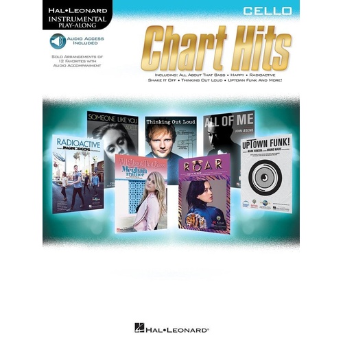 Chart Hits Cello: Instrumental Play-Along with Online Audio Access, 24 Pages