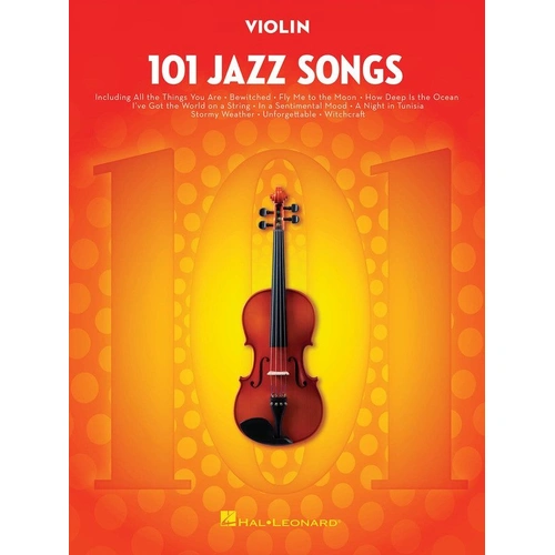 101 Jazz Songs for Violin by Hal Leonard, 104 pages, series: 101 Instrumental Folios, includes classics like Autumn Leaves and My One and Only Love.