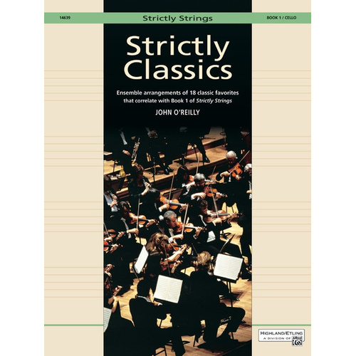Strictly Classics Book 1 - Cello by O'Reilly Alfred 14639