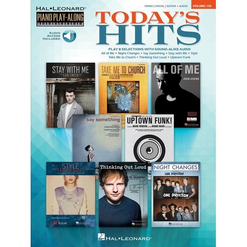 Todays Hits Piano Play Along V132 Book/Online Audio (Softcover Book/Online Audio