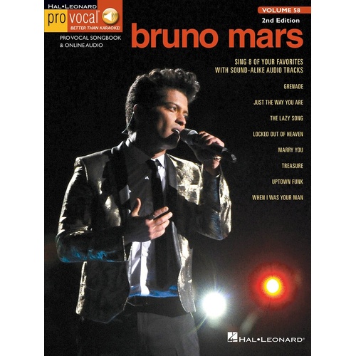 Bruno Mars Pro Vocal Men V58 Book/Online Audio (Softcover Book/Online Audio)