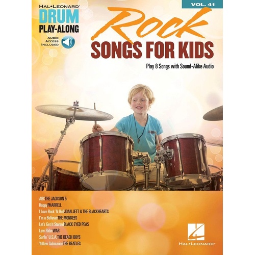 Rock Songs for Kids Drum Play-Along V41 BK/OLA