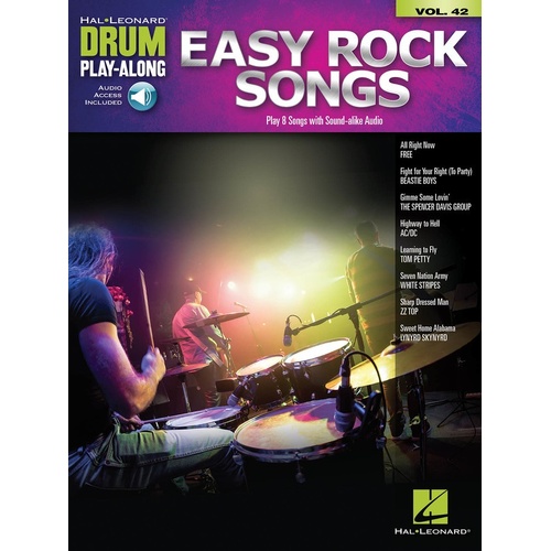 Easy Rock Songs Drum Playalong V42 Book/Online Audio (Softcover Book/Online Audi