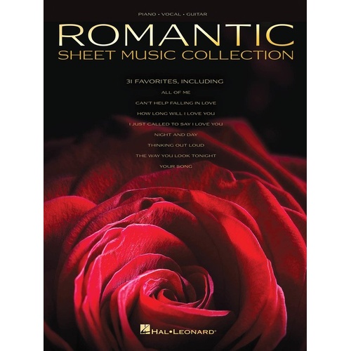Romantic Sheet Music Collection PVG by Hal Leonard - 144 Pages for Guitar and Piano