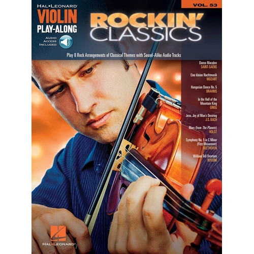 Rockin Classics Violin Play-Along V53 BK/OLA - 32 Pages, Includes Online Audio Access, Features 8 Classical Favorites