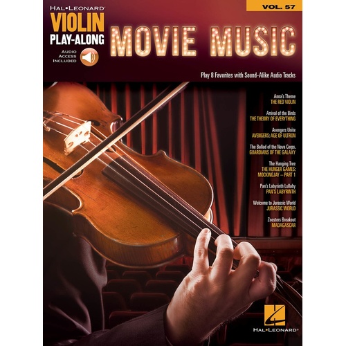 Movie Music Violin Playalong V57 Book/Online Audio 