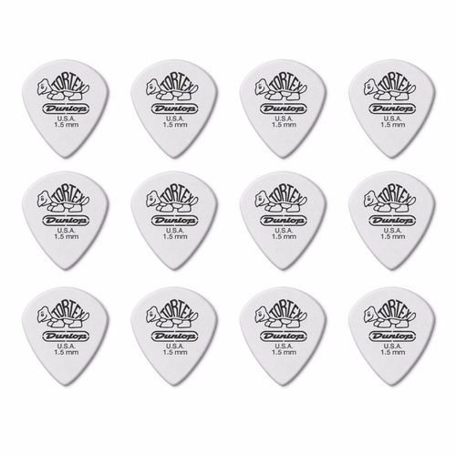 12 x Jim Dunlop Tortex Jazz 3 White 1.50mm Guitar Picks III 478R