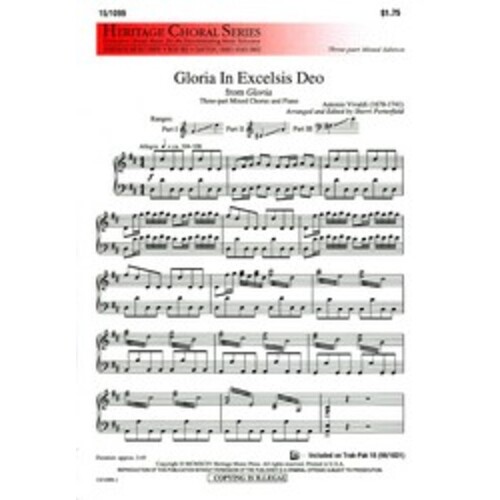 Gloria In Excelsis Deo Arr Porterfield 3 Part