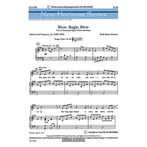 Blow Bugle Blow 2 or 3 Part Equal Voices with Piano