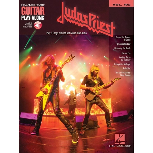 Judas Priest Guitar Play-Along V192 BK/OLA - 8 Songs, TAB with Lyrics & Chords, 80 Pages, Audio Download/Streaming Available