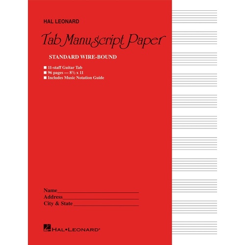Guitar TAB Manuscript Paper Wire-Bound (Softcover Book)