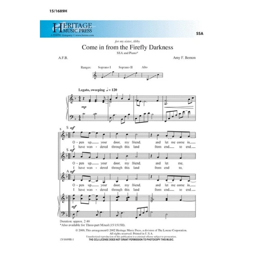 Come In From The Firefly Darkness SSA