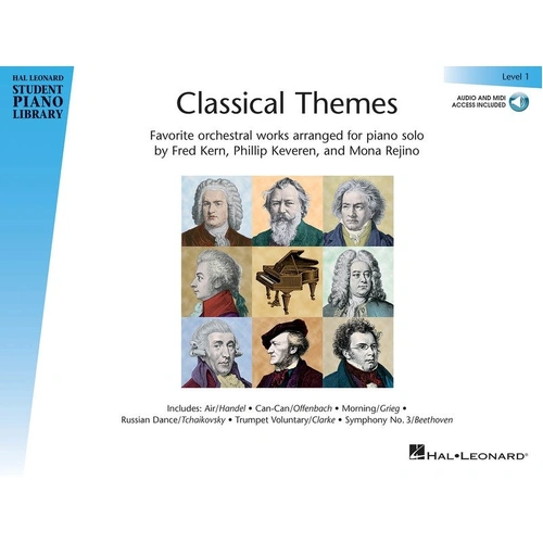 Classical Themes Level 1 for Piano - Hal Leonard 24 Pages with Online Accompaniments