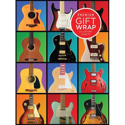 Gift Wrapping Paper Guitar Retro Theme 