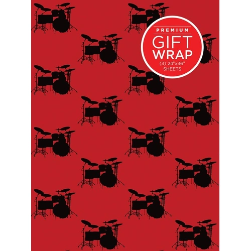 Drumset Theme Gift Wrapping Paper - 3 Sheets 24" x 36"
