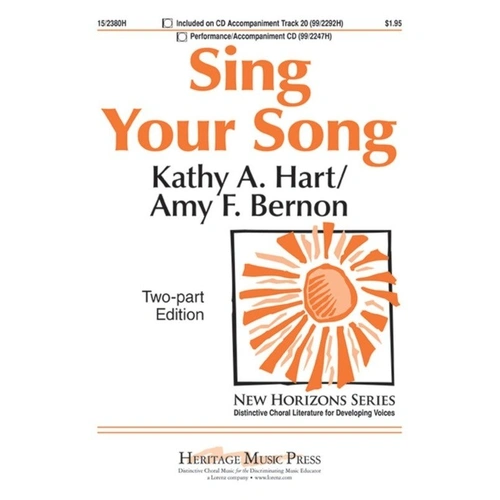 Sing Your Song Arranged by Bernon for 2 Parts with Piano (Optional Violin)