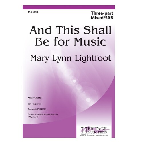 And This Shall Be For Music 3 Part Mixed/SAB (Octavo)