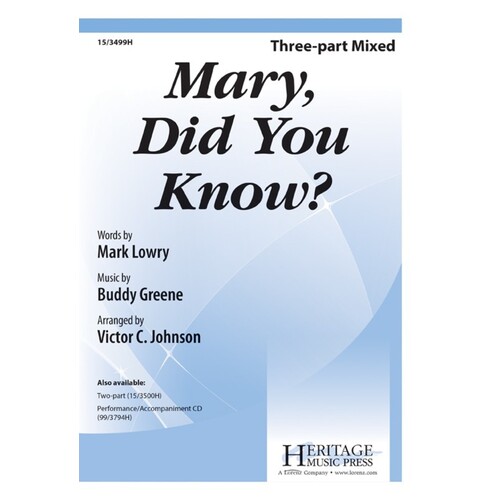 Mary Did You Know? 3 Part Mixed (Octavo)
