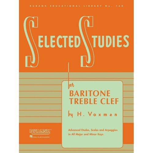 Selected Studies for Baritone Treble Clef by Rubank Publications, 72 Pages