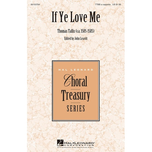 If Ye Love Me TTBB A Cappella (Octavo)