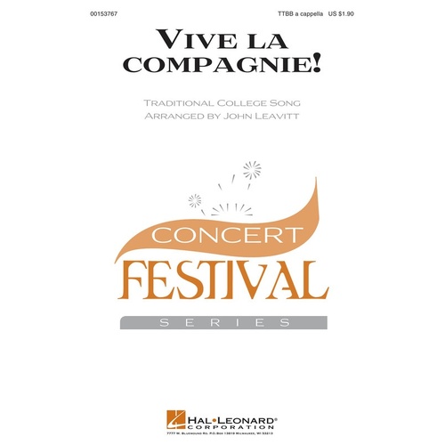 Vive La Compagnie! TTBB A Cappella (Octavo)