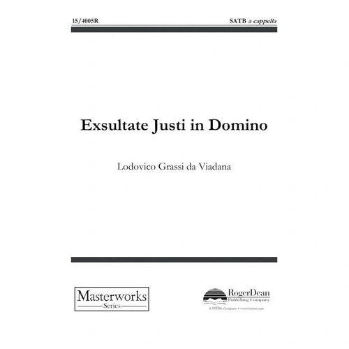 Exsultate Justi in Domino SATB A Cappella by Ludovico da Viadana