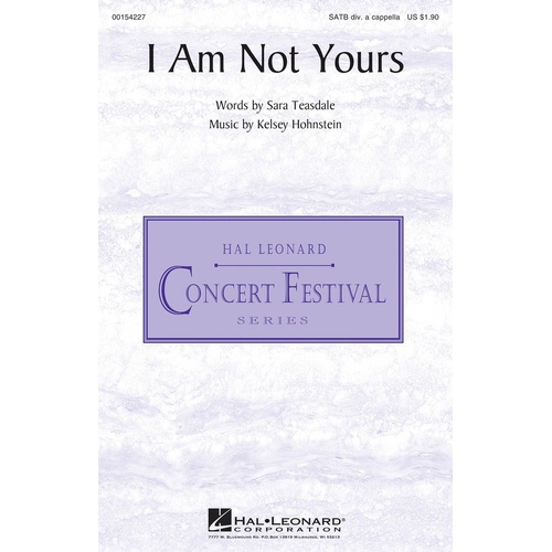I Am Not Yours SATB Divisi A Cappella (Octavo)