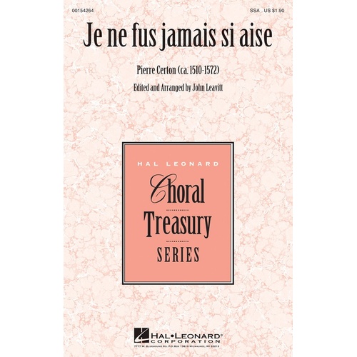 Je Ne Fus Jamais Si Aise SSA (Octavo)