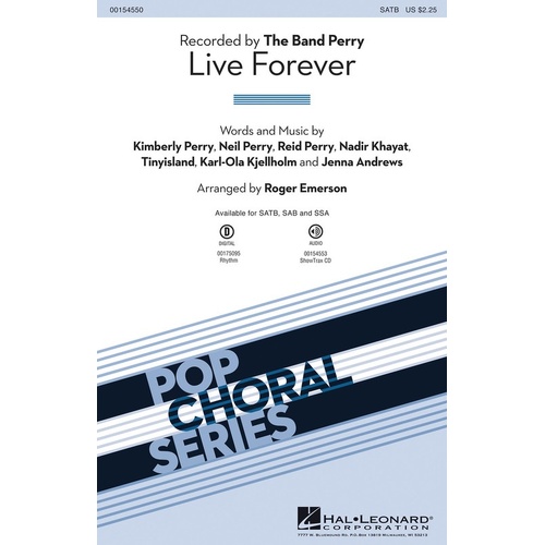 Live Forever SATB (Octavo)