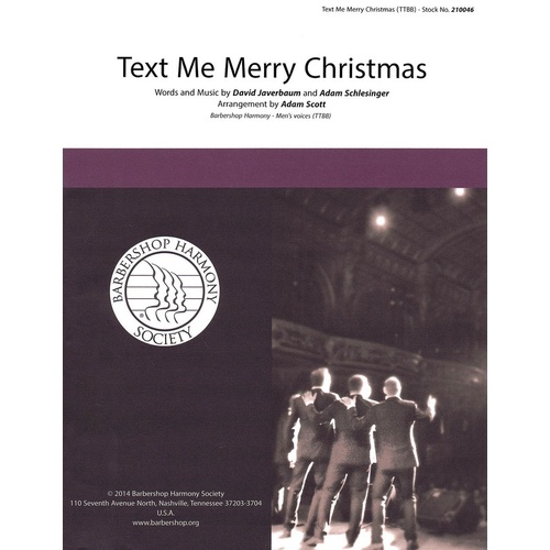 Text Me Merry Christmas TTBB A Cappella (Octavo)