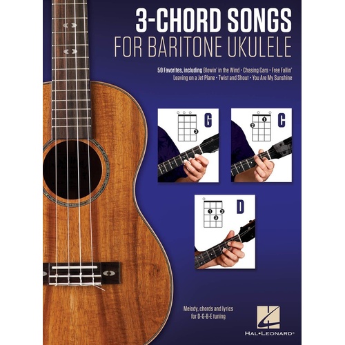3 Chord Songs For Baritone Ukulele (G-C-D) (Softcover Book)