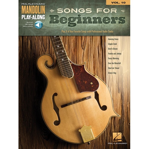 Songs For Beginners Mandolin Playalong V10 Book/Online Audio (Softcover Book/Online Audio)
