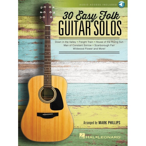 30 Easy Folk Guitar Solos Book/Online Audio (Softcover Book/Online Audio)