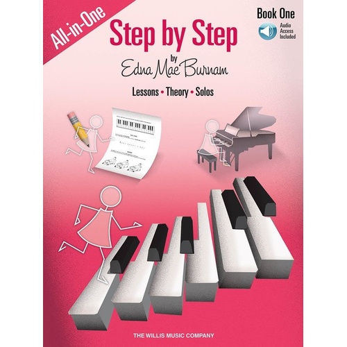 Step by Step All-in-One Edition Book 1 for Piano by Willis Music, 80 Pages