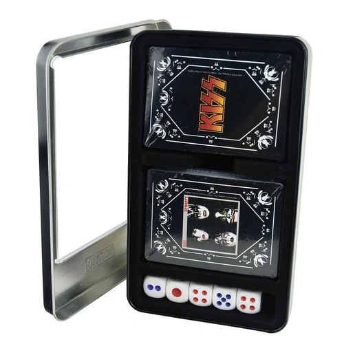 KISS Dynasty Playing Cards Gift Set with 2 Decks and Dice in Tin Case