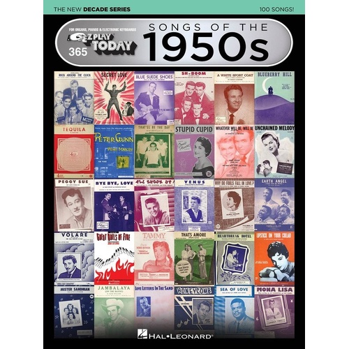 Songs of the 1950s - New Decade Series E-Z Play 365 for Keyboard, 258 Pages, Hal Leonard