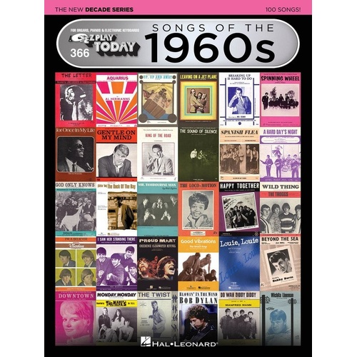 Songs of the 1960s - E-Z Play 366 New Decade Series for Keyboard, 304 Pages, Hal Leonard
