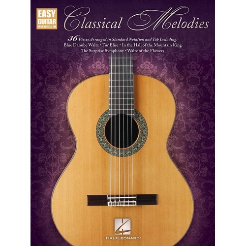 Classical Melodies Easy Guitar Tab - 36 Pieces Notation & Tab, Hal Leonard, 80 Pages