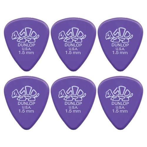 6 x Dunlop Premium DELRIN 500 1.50MM Gauge Guitar Picks 41R 