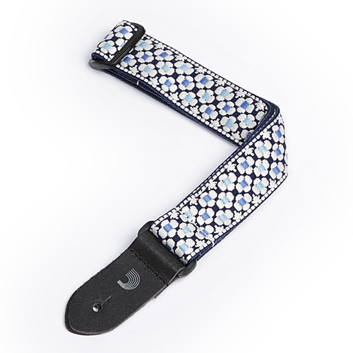 D'Addario 1.5 Inch Nylon Ukulele Strap - Blue Flowers